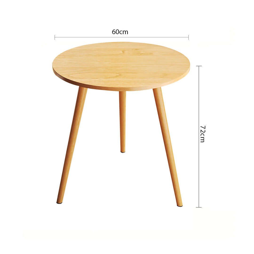 Affordable quality round wooden table measuring 60cm in diameter and 72cm in height, ideal for homewares and value furniture.