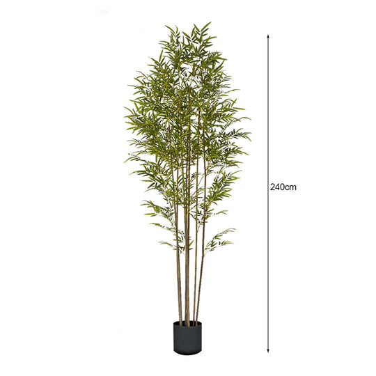 240cm artificial bamboo plant in black pot, affordable home decor, quality and value furniture accessory.