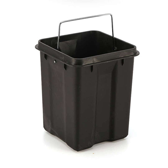 Affordable quality black plastic waste bin with metal handle for home and office use