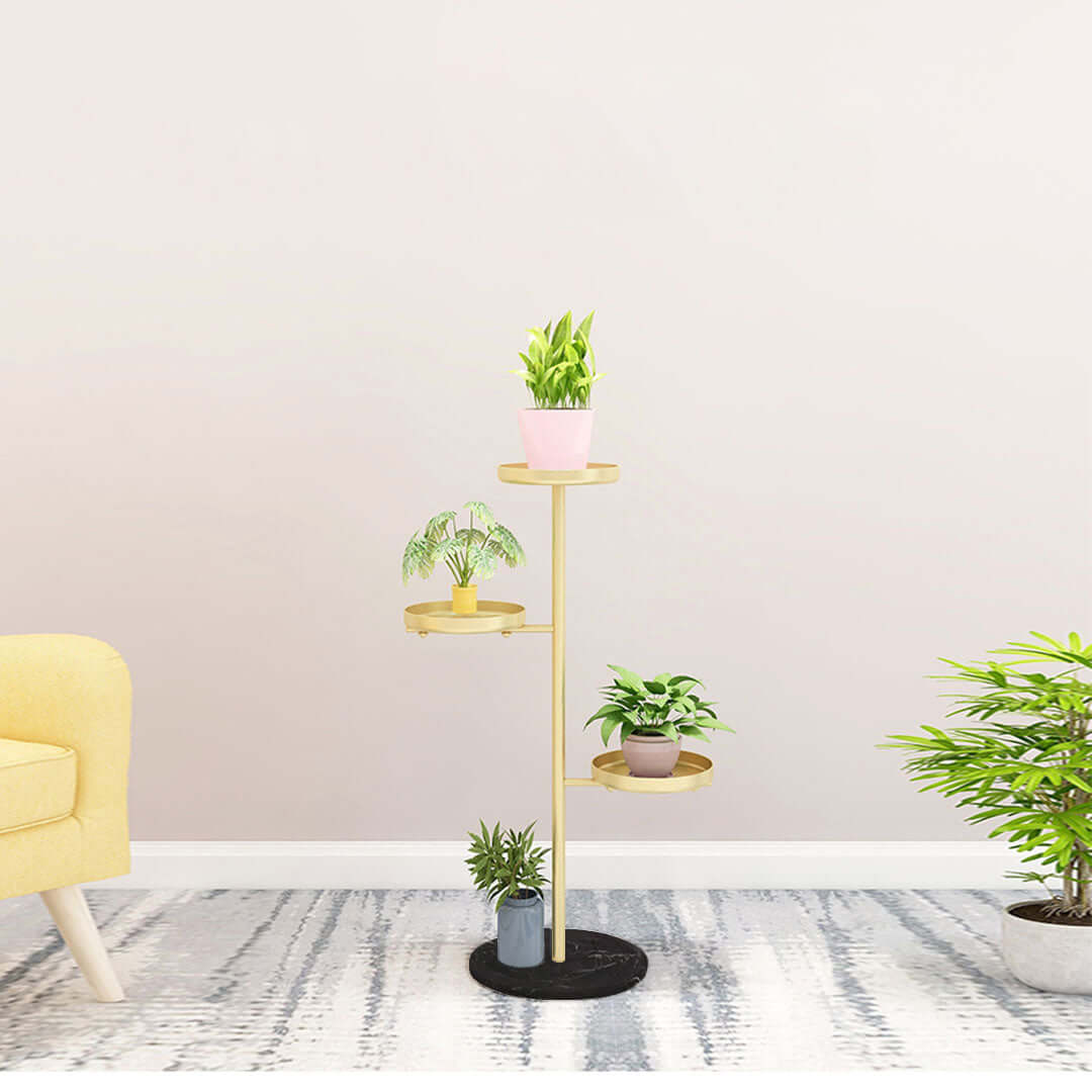 Stylish affordable homewares plant stand showcasing value furniture and quality indoor decor with potted plants in a modern living room.