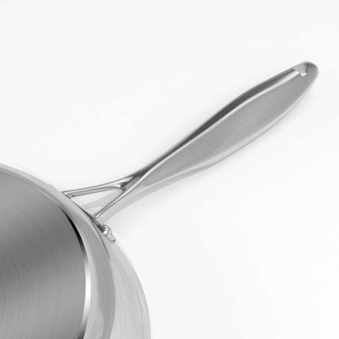 Stainless steel saucepan with ergonomic handle showcasing affordable, quality homewares and value furniture essentials.