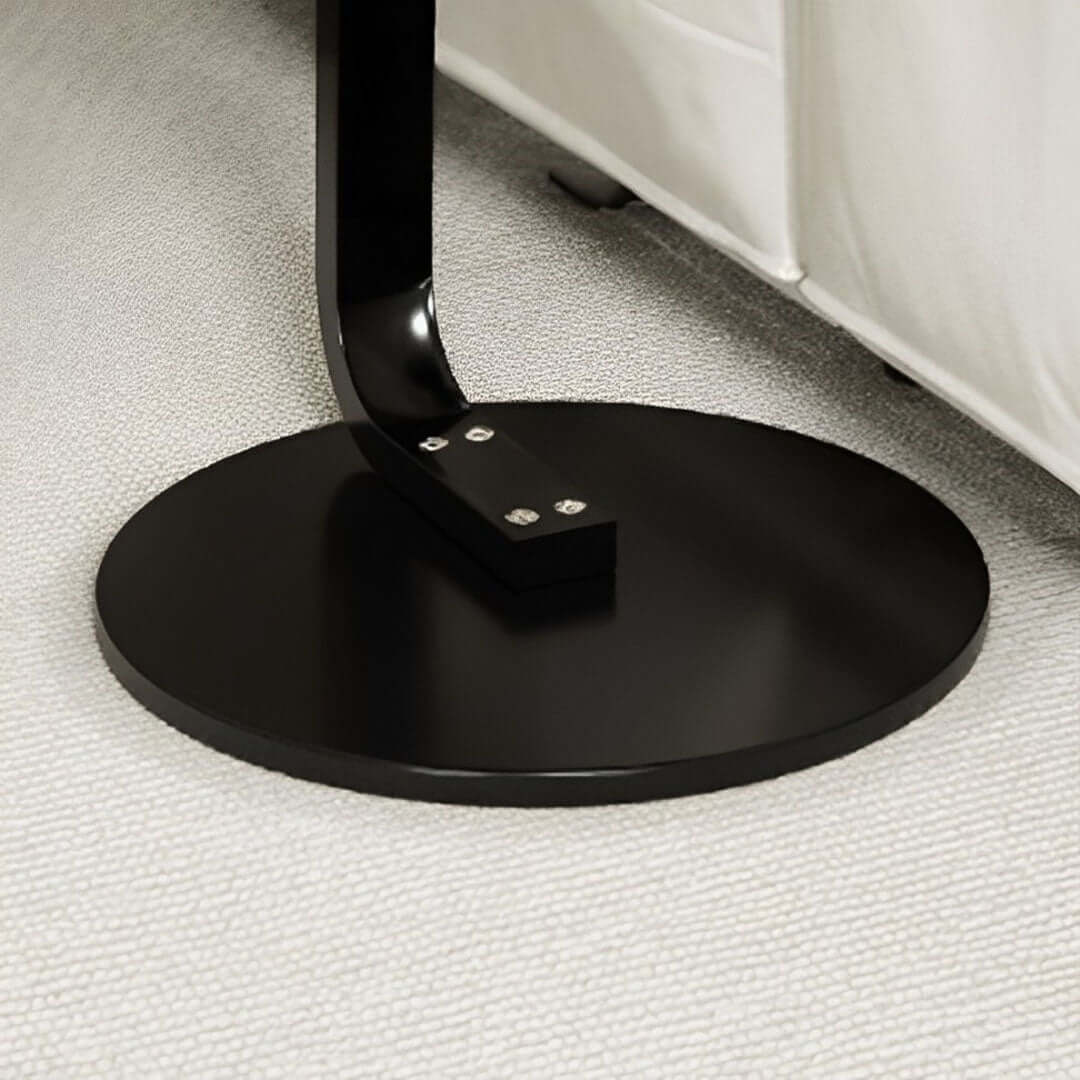 Modern black metal chair base on carpet showcasing affordable, quality homewares and value furniture.