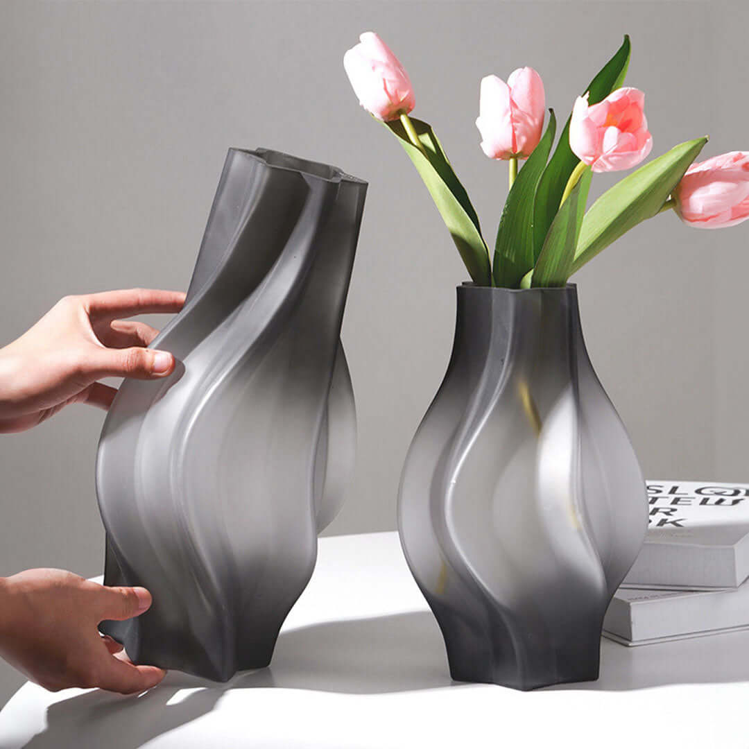 Stylish and affordable wave-design vases with quality craftsmanship, perfect for showcasing homewares and value furniture enhancements.