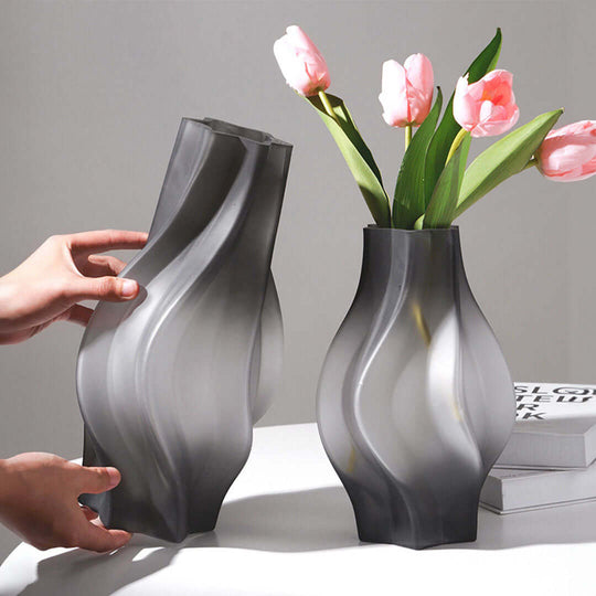 Stylish and affordable wave-design vases with quality craftsmanship, perfect for showcasing homewares and value furniture enhancements.