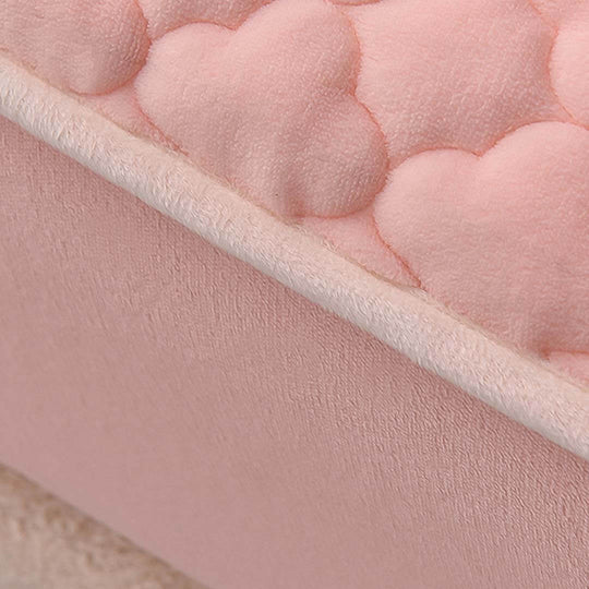 Affordable quality pink homewares close-up showing soft, heart-patterned, value furniture upholstery