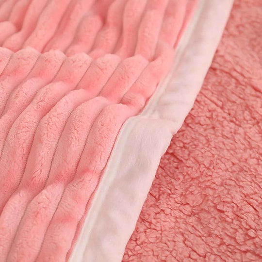 Close-up of a soft and textured pink fabric, showcasing the quality and affordable homewares for value furniture.