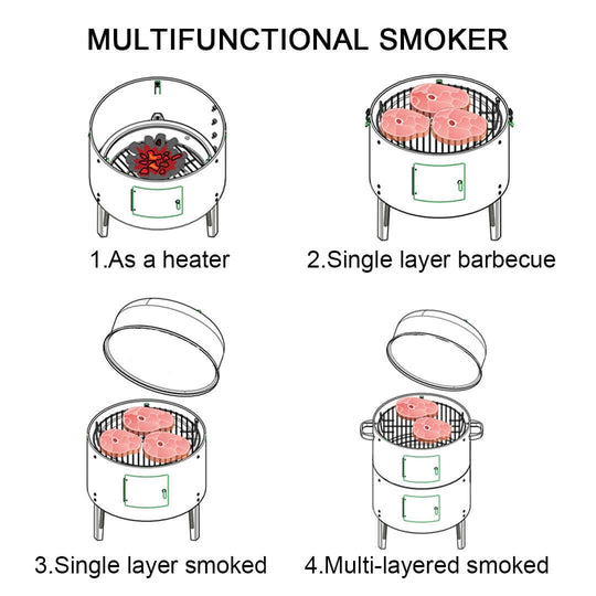 Multifunctional smoker used as heater, single layer barbecue, single layer smoked, and multi-layered smoked with affordable homewares quality value furniture