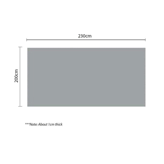 Dimensions of a 230cm by 200cm rectangular item, approximately 1cm thick, offering affordable quality homewares and value furniture options.