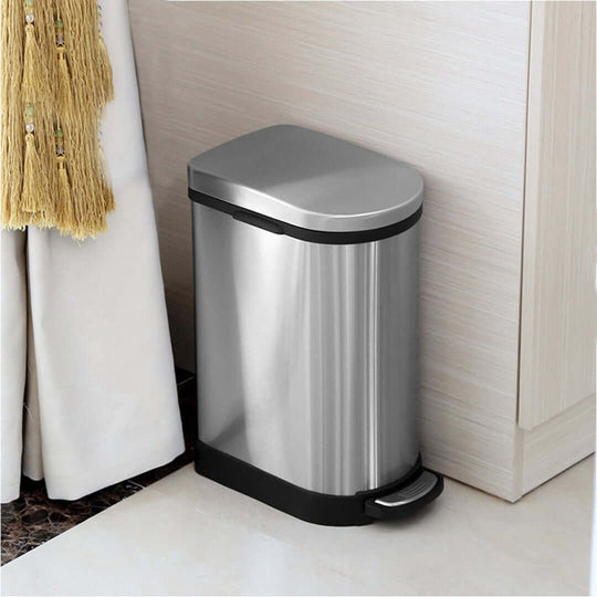 Stainless steel pedal trash can for affordable homewares, quality waste disposal, and value furniture.