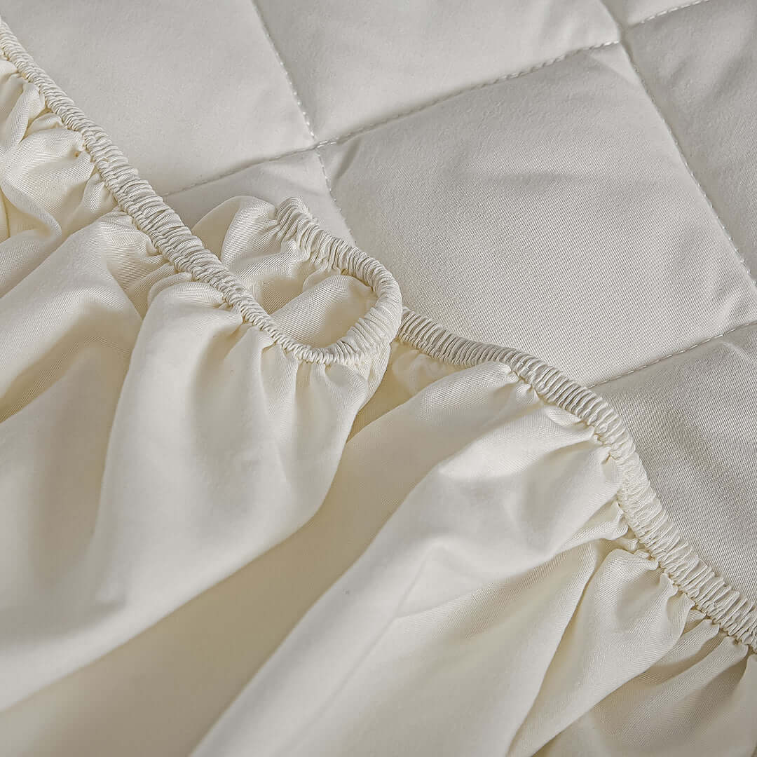 High-quality affordable fitted bed sheet with quilted pattern for homewares and value furniture.