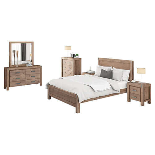 DSZ Product, feed-cond-new, feed-sl-DSZ Freight Payable5 Pieces Bedroom Suite in Solid Wood Veneered Acacia Construction Timber Slat Queen Size Oak Colour Bed, Bedside Table , Tallboy & Dresser - Premium Furniture > Dining > Dining Set from DSZ ! Shop Online Buy Now at S & D's Value Store Family Business Best Customer ServiceDSZ Product, feed-cond-new, feed-sl-DSZ Freight Payable