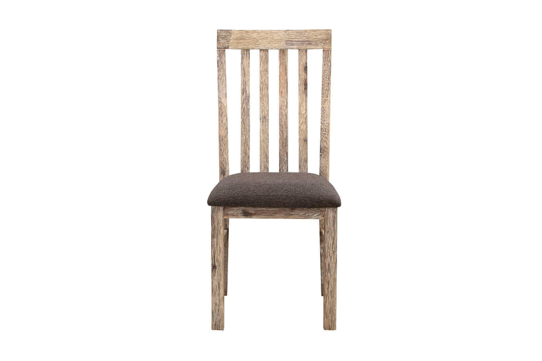 Vintage Java Dining Chair in Oak with Padded Fabric Seat, Solid Acacia Wood Frame, and Veneer עם עיצוב מסורתי