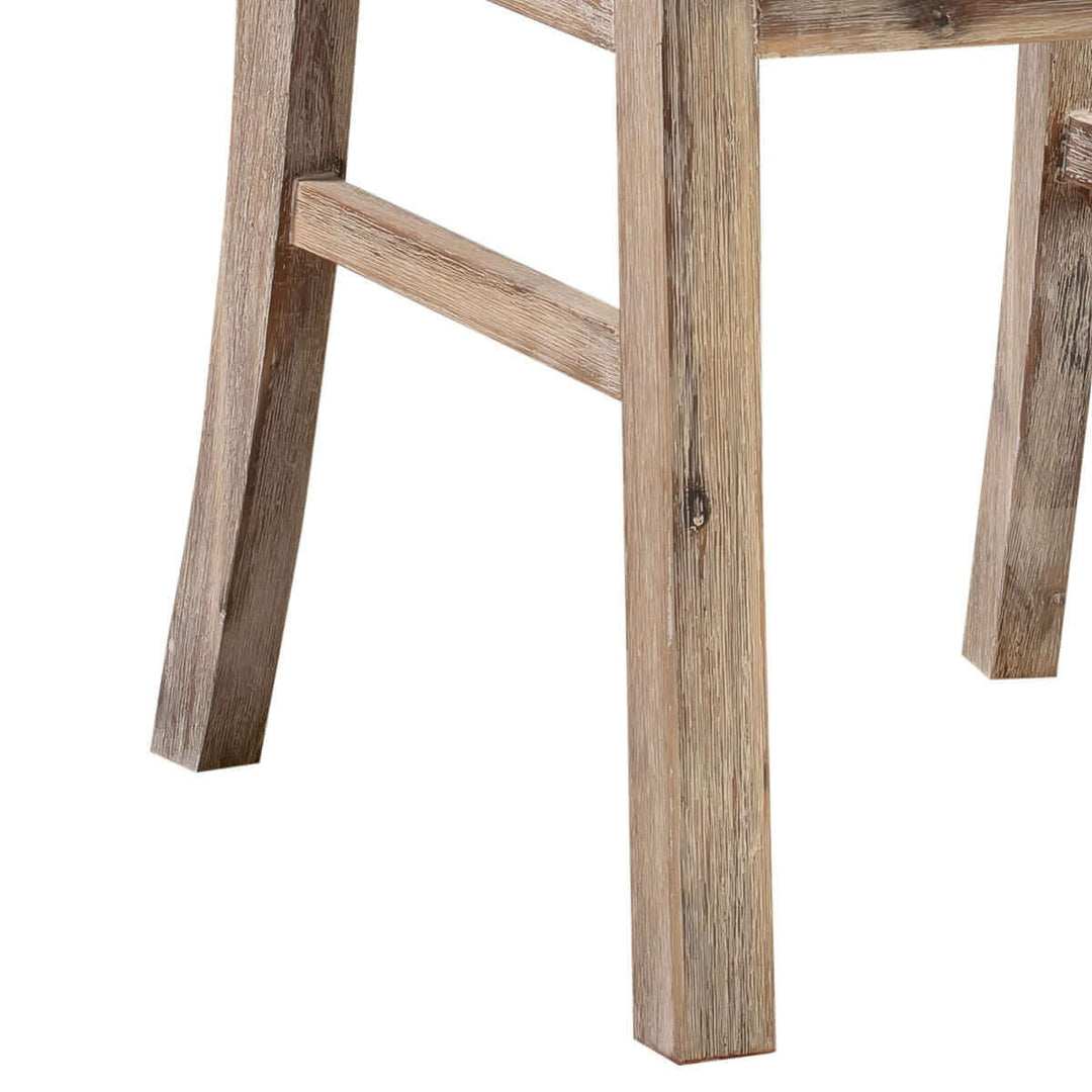 Solid acacia wood dining chair leg in oak color with a vintage look.