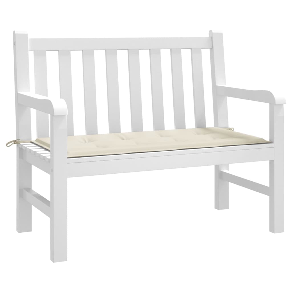 Garden bench with cream 100x50x3 cm Oxford fabric cushion, showcasing affordable and quality outdoor furniture.