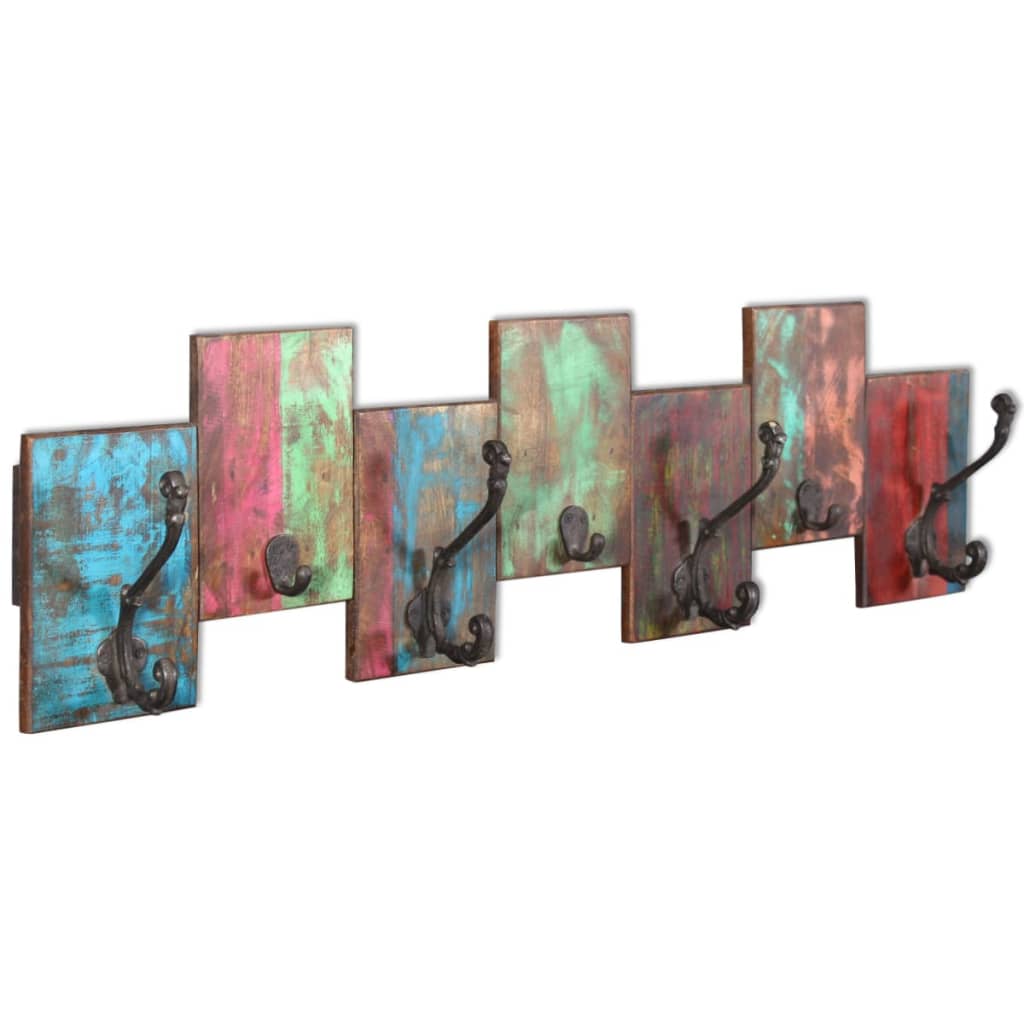 Coat Rack with 7 Hooks Solid Reclaimed Wood