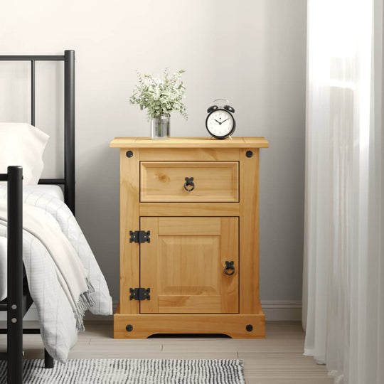 Bedside Cabinet Mexican Pine Corona Range 53x39x66 cm