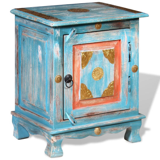 Nightstand Solid Mango Wood Blue