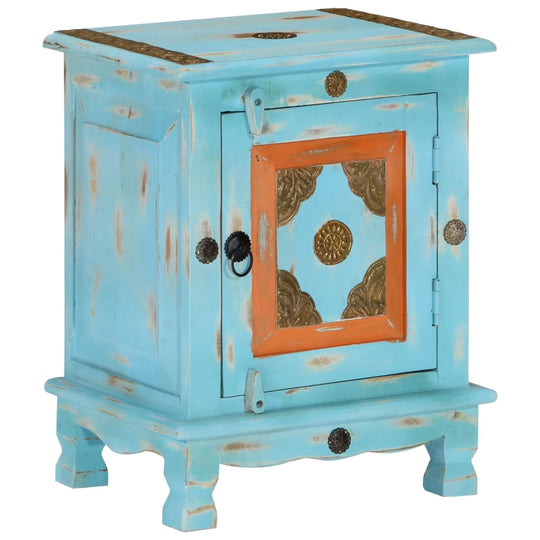 Nightstand Solid Mango Wood Blue