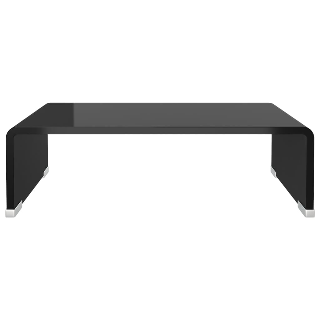 TV Stand/Monitor Riser Glass Black 40x25x11 cm