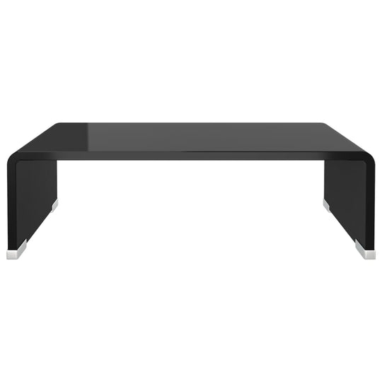 TV Stand/Monitor Riser Glass Black 40x25x11 cm