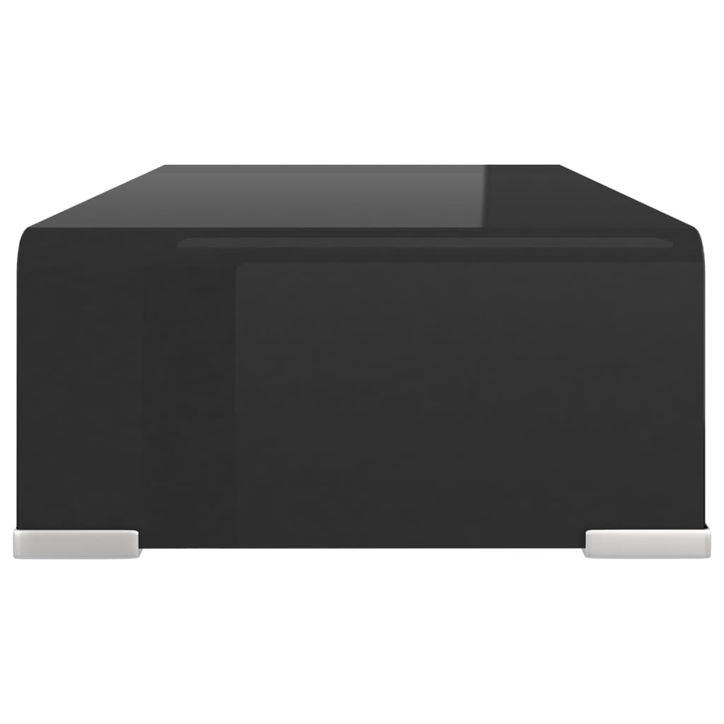 TV Stand/Monitor Riser Glass Black 40x25x11 cm