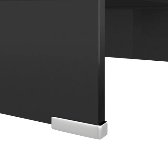 TV Stand/Monitor Riser Glass Black 40x25x11 cm