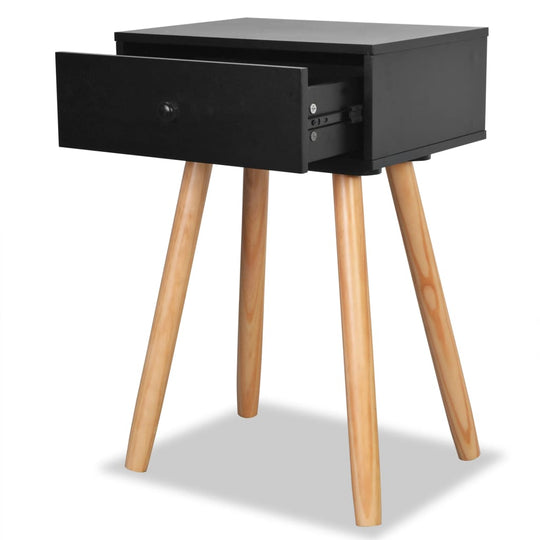 Bedside Tables 2 pcs Solid Pinewood 40x30x61 cm Black