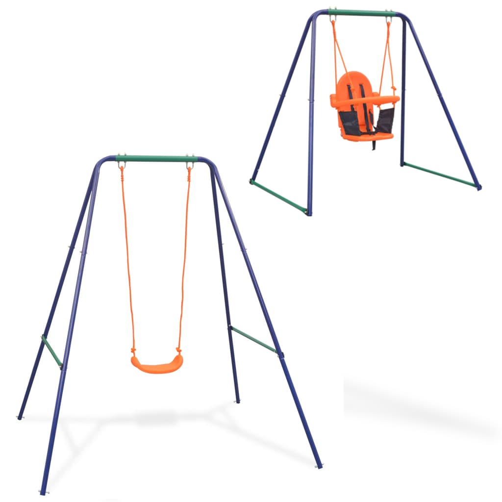 feed-cond-new, feed-sl-vidaXL Freight Payable, new, Orange, Outdoor Play Equipment, parcel, Play Swings, Toys & Games, Toys & Games > Outdoor Play Equipment > Play Swings, vidaXL2-In-1 Single Swing And Toddler Swing Orange - Premium Play Swings from vidaXL - Just $182! Shop Online Buy Now at S & D's Value Store Family Business Best Customer Service