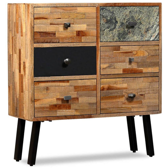 Side Cabinet With 6 Drawers 70X30X76 Cm Solid Reclaimed Teak