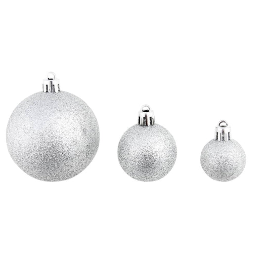 100 Piece Christmas Ball Set 3/4/6 cm Silver