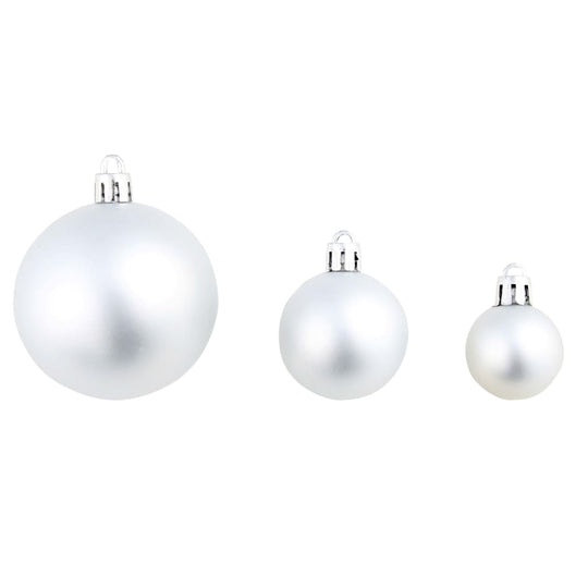 100 Piece Christmas Ball Set 3/4/6 cm Silver