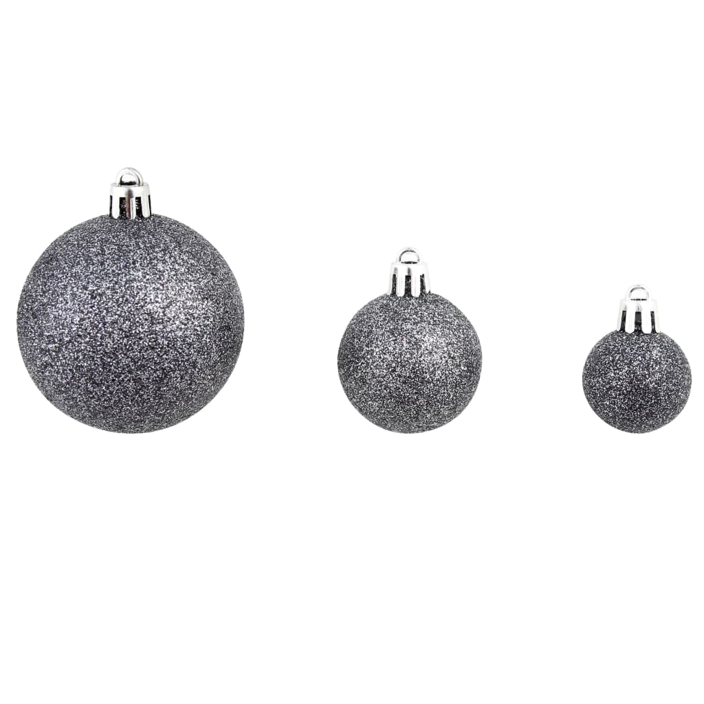 100 Piece Christmas Ball Set 3/4/6 cm White/Grey