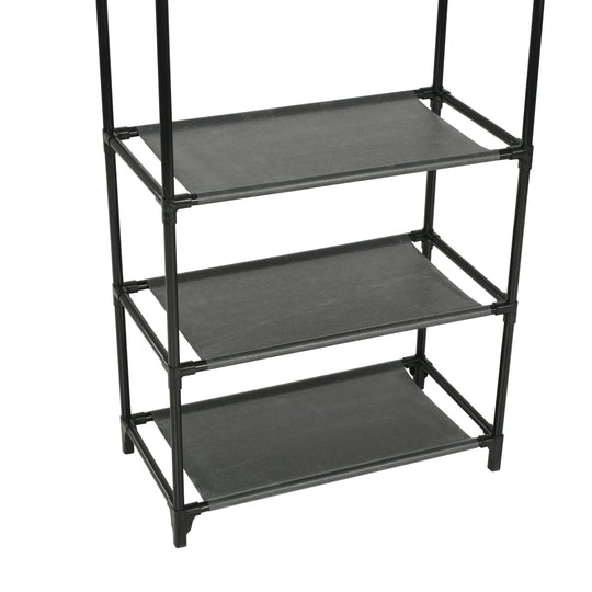 Clothes Rack Steel and Non-woven Fabric 55x28.5x175 cm Black