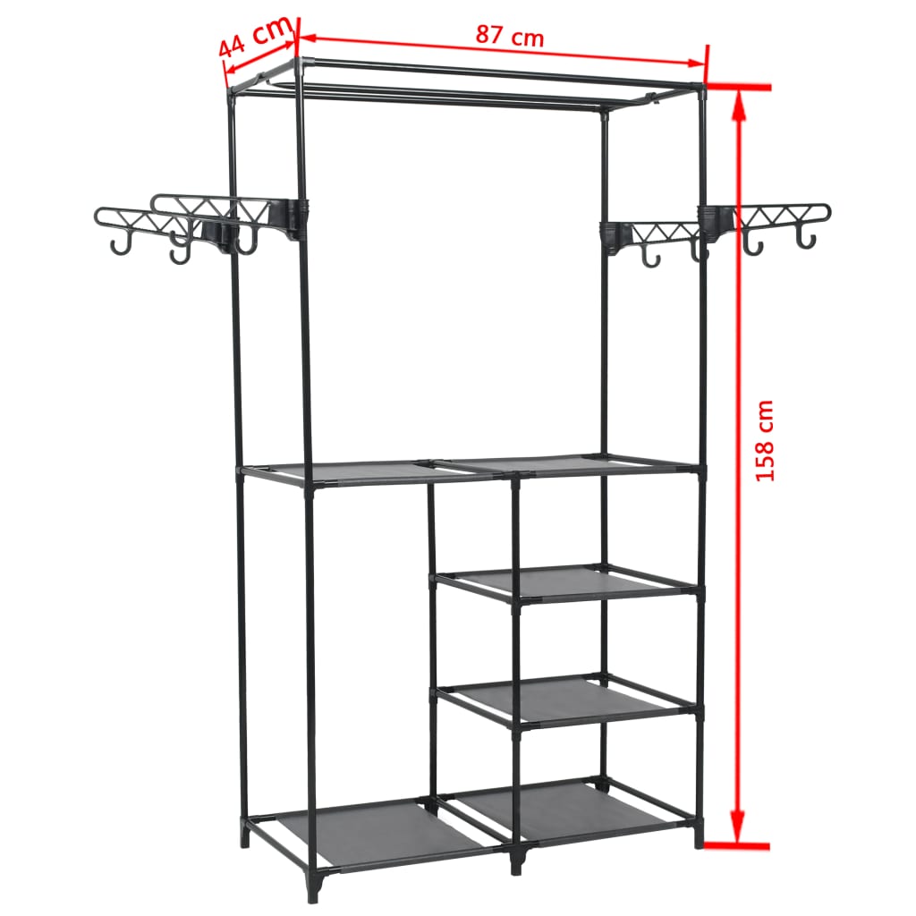 Clothes Rack Steel and Non-woven Fabric 87x44x158 cm Black