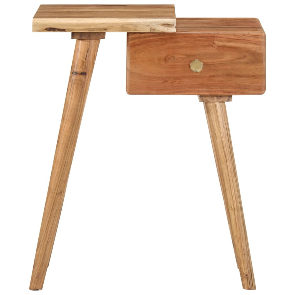 Bedside Table Solid Acacia Wood 45x32x55 cm