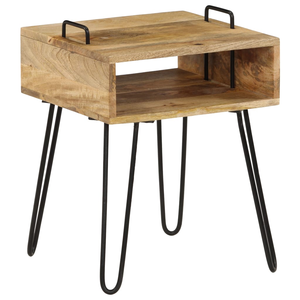 Bedside Table Solid Mango Wood 40x34x47 cm