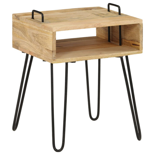 Bedside Table Solid Mango Wood 40x34x47 cm