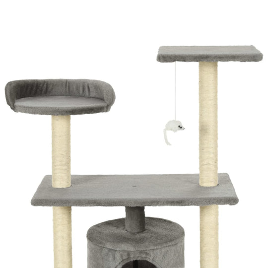 Cat Tree with Sisal Scratching Posts 95 cm Grey