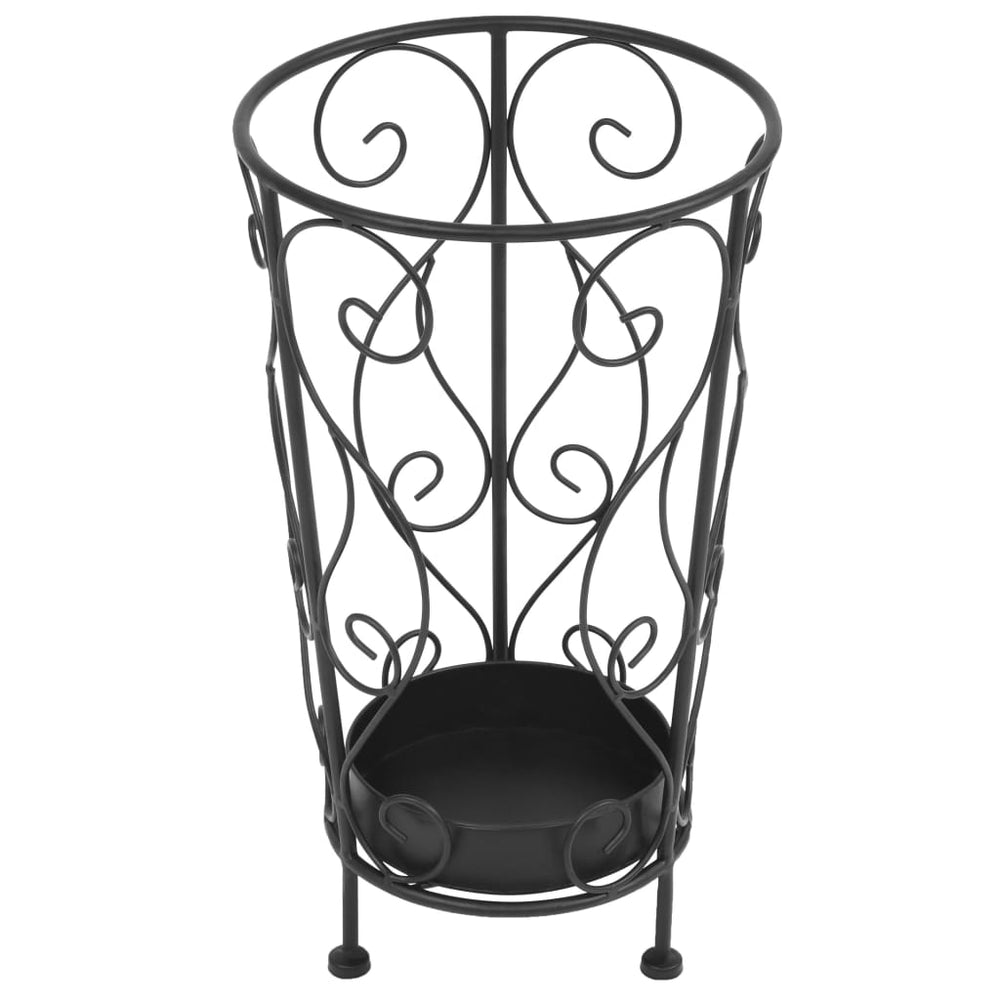 Umbrella Stand Vintage Style Metal 26x46 cm Black