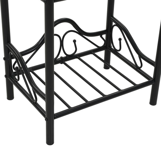 Bedside Tables 2 pcs Steel and Tempered Glass 45x30.5x60 cm Black