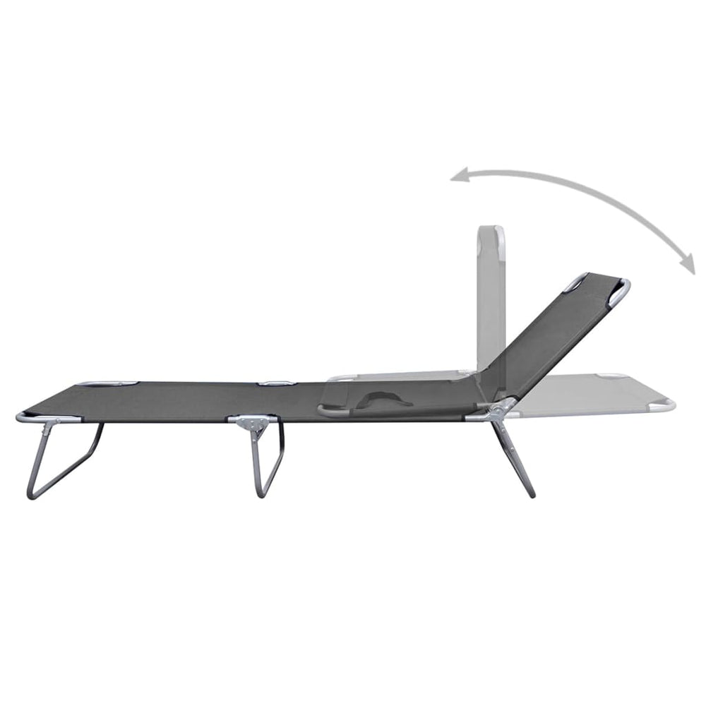 Foldable Sunlounger with Adjustable Backrest Grey