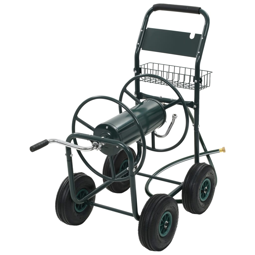 Garden Hose Trolley with 1/2&quot; Hose Connector 75 m Steel