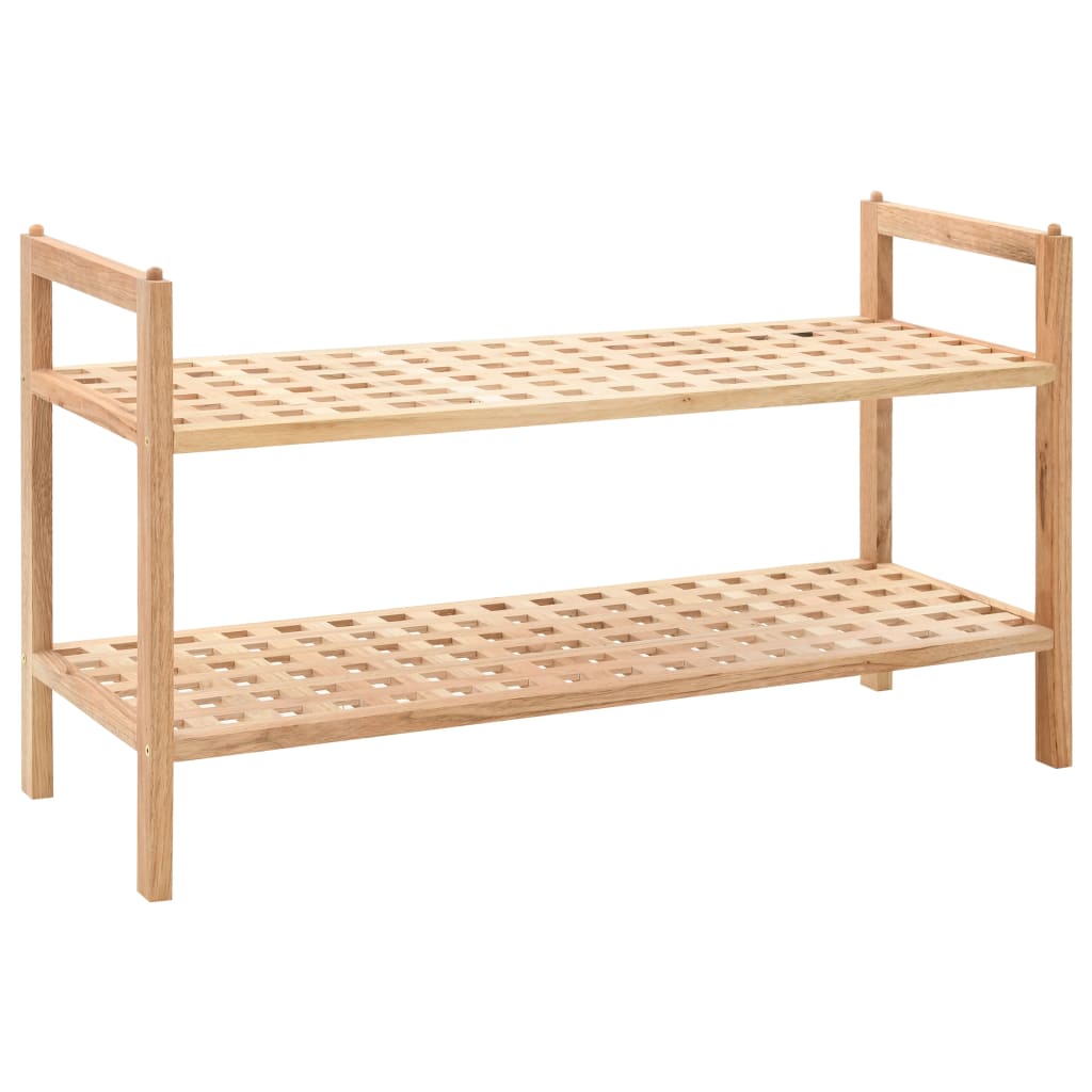 Shoe Rack Solid Walnut Wood 69x26x40 cm