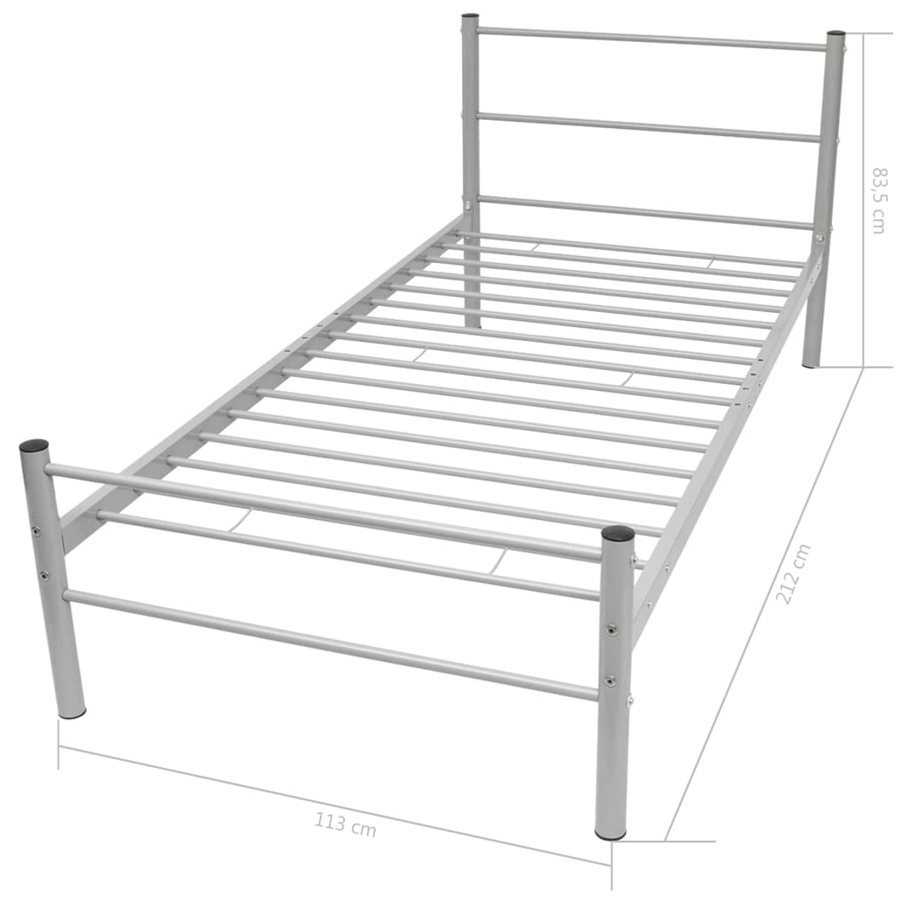 Bed Frame without Mattress Grey Metal King Single Size