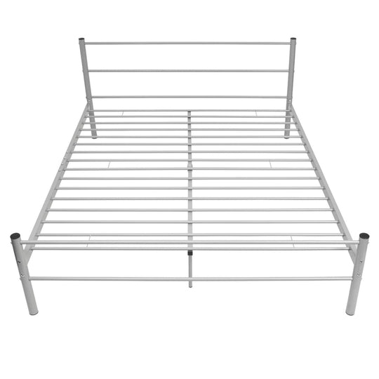 Bed Frame without Mattress Grey Metal Queen Size