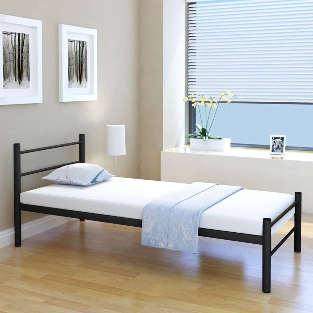 Bed Frame without Mattress Black Metal King Single Size