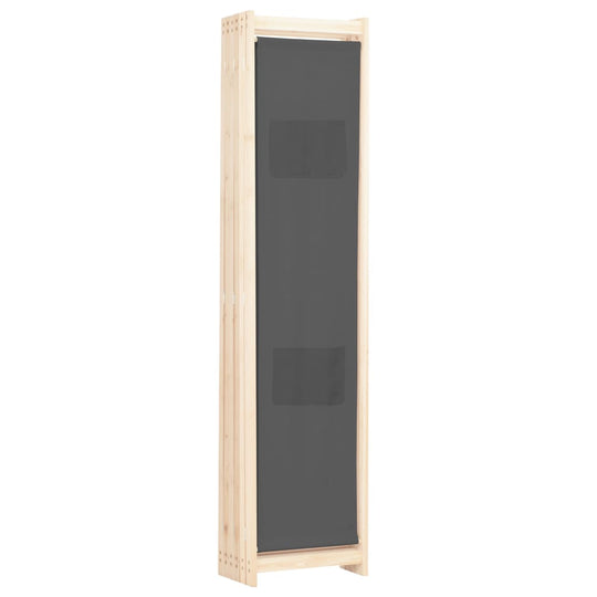 6-Panel Room Divider Grey 240x170x4 cm Fabric