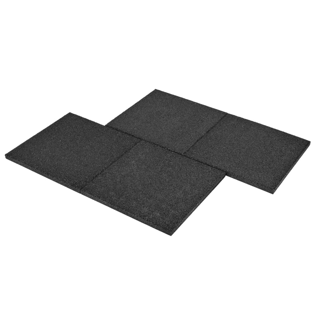 Affordable quality fall protection tiles 6 pcs rubber 50x50x3 cm black, ideal for outdoor coverings like walkways, patios, and children's play areas.