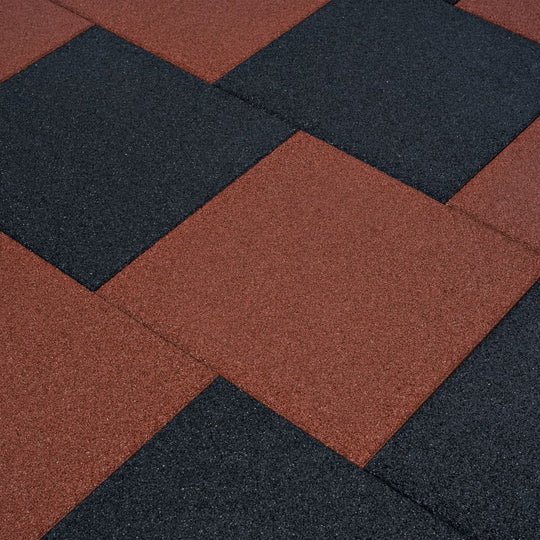 Affordable quality fall protection tiles 6 pcs rubber 50x50x3 cm black ideal for walkways, patios, and children's play areas.