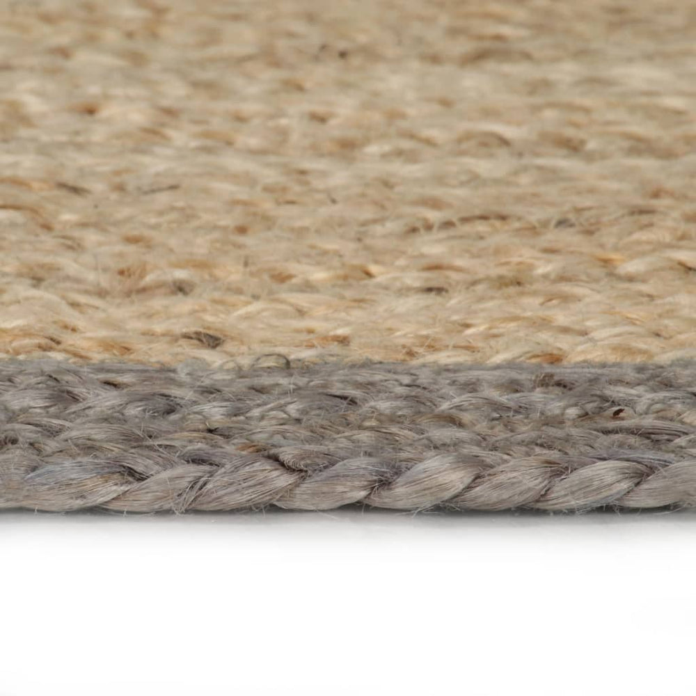 Handmade Rug Jute with Grey Border 90 cm